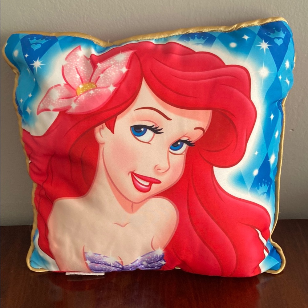 Disney Ariel Accent Pillow - Red and Blue